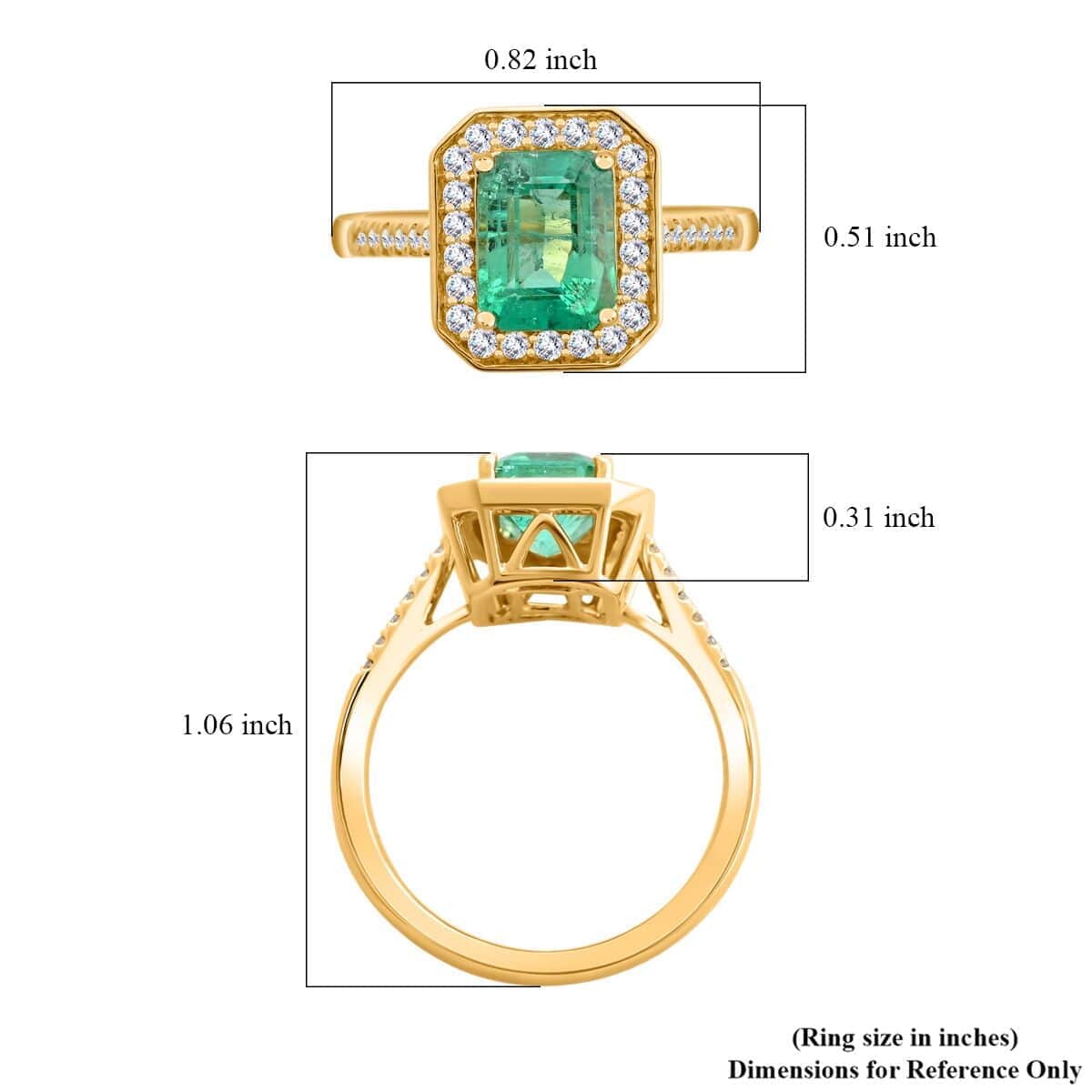 Certified & Appraised Iliana 18K Yellow Gold AAA Boyaca Colombian Emerald and G-H SI Diamond Ring (Size 10.0) 4.65 Grams 1.90 ctw image number 5