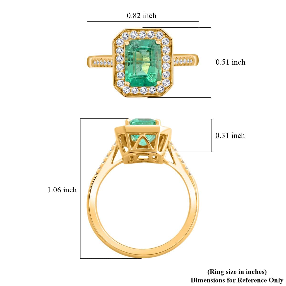 Certified & Appraised Iliana 18K Yellow Gold AAA Boyaca Colombian Emerald and G-H SI Diamond Ring (Size 6.0) 4.65 Grams 1.90 ctw image number 5