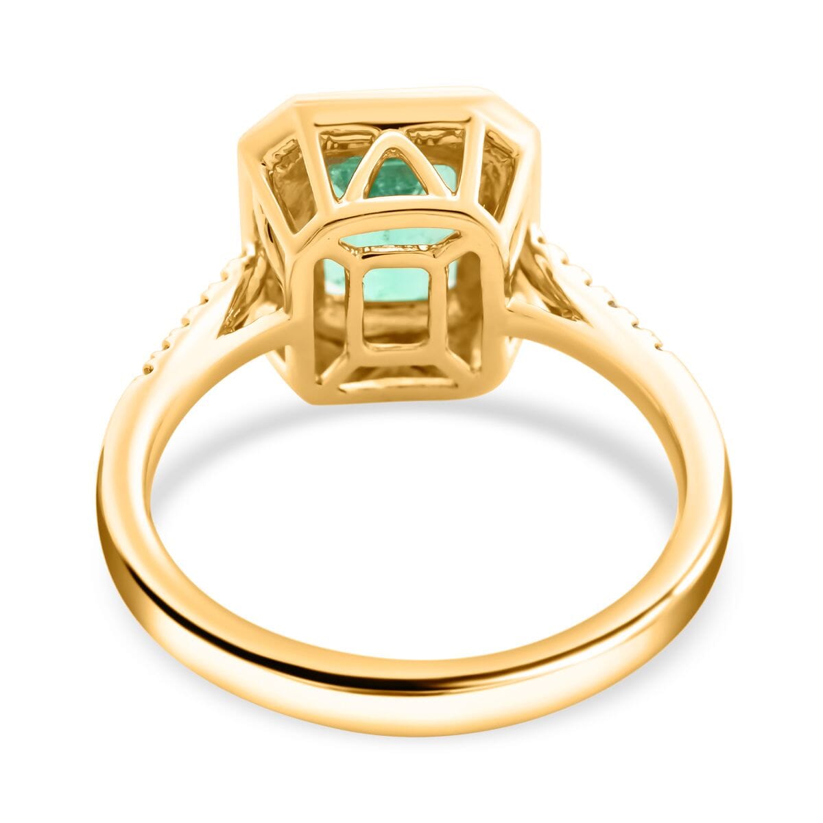 Certified & Appraised Iliana 18K Yellow Gold AAA Boyaca Colombian Emerald and G-H SI Diamond Ring (Size 7.0) 4.65 Grams 1.90 ctw image number 4