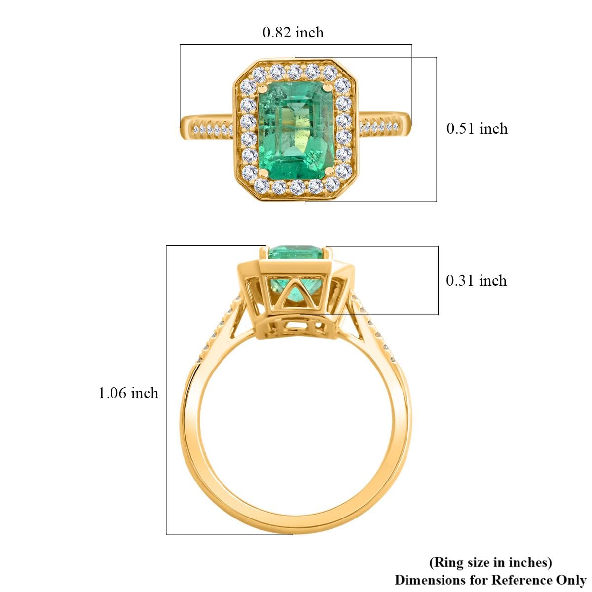 Certified & Appraised Iliana 18K Yellow Gold AAA Boyaca Colombian Emerald and G-H SI Diamond Ring (Size 7.0) 4.65 Grams 1.90 ctw image number 5