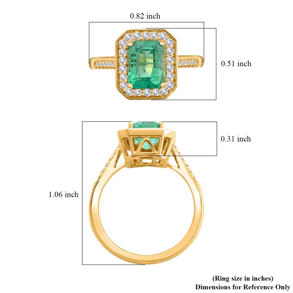 Certified & Appraised Iliana 18K Yellow Gold AAA Boyaca Colombian Emerald, Diamond (G-H, SI) (0.30 cts) Ring (Size 7.5) (4.65 g) 1.90 ctw image number 5