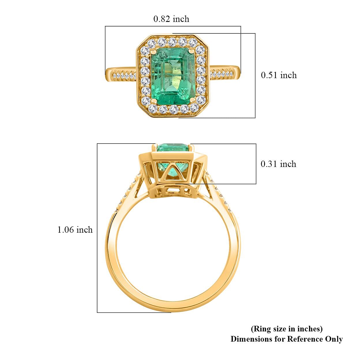 Certified & Appraised Iliana 18K Yellow Gold AAA Boyaca Colombian Emerald and G-H SI Diamond Ring (Size 8.0) 4.65 Grams 1.90 ctw image number 5