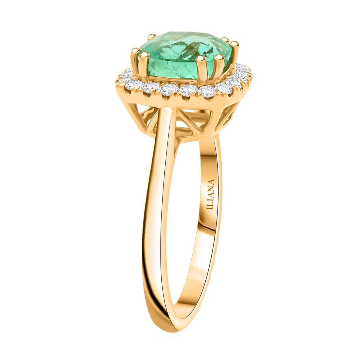 Iliana AAA Boyaca Colombian Emerald and G-H SI Diamond 2.95 ctw Ring in 18K Yellow Gold (Size 7.0) 4.85 Grams image number 3