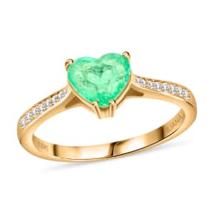 Certified & Appraised Iliana 18K Yellow Gold AAA Boyaca Colombian Emerald and G-H SI Diamond Ring (Size 10.0) 1.70 ctw