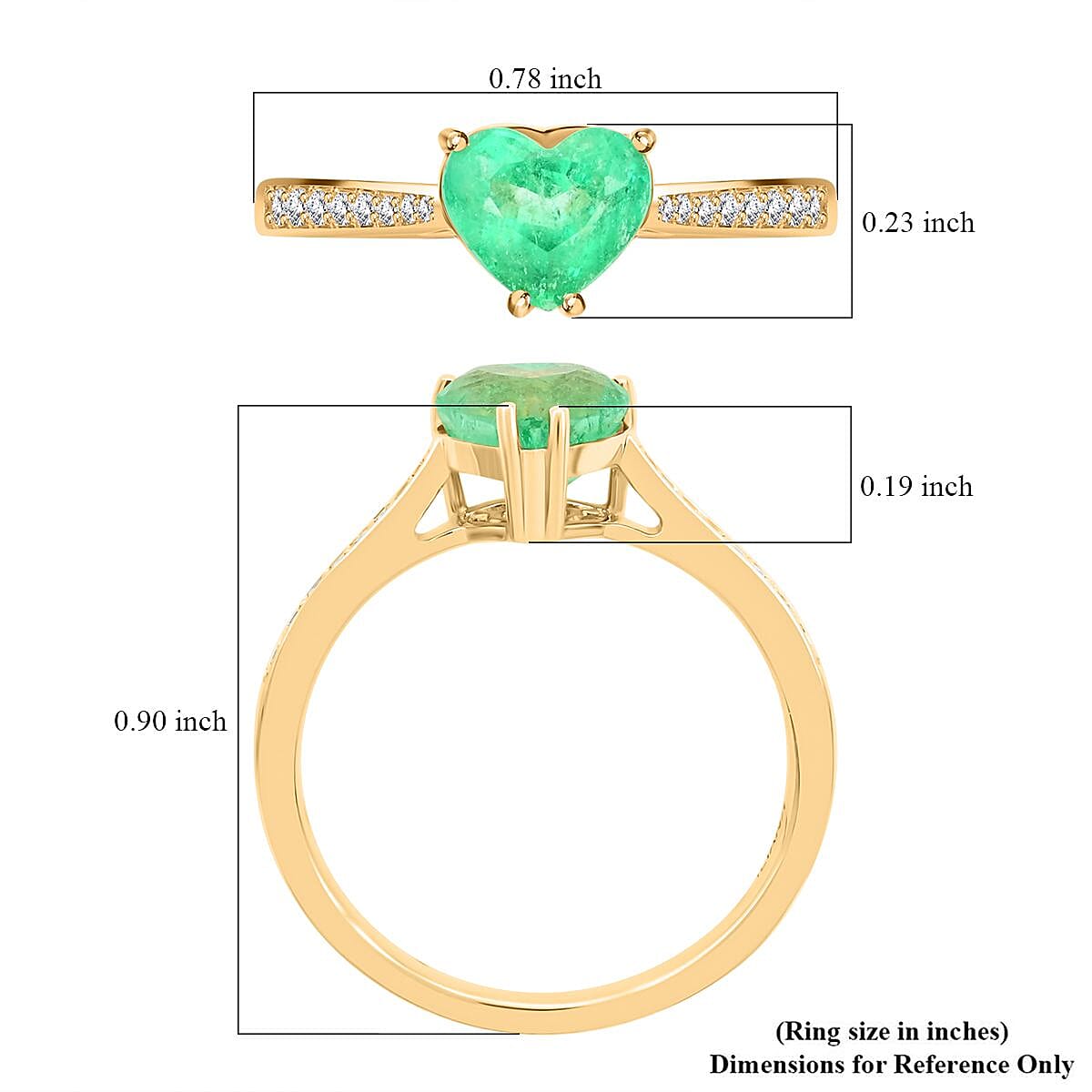 Certified & Appraised Iliana 18K Yellow Gold AAA Boyaca Colombian Emerald, Diamond (G-H, SI) (0.0.25 cts) Ring (Size 10.5) 1.70 ctw