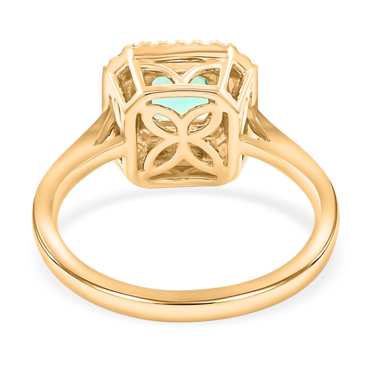 Certified and Appraised Iliana 18K Yellow Gold AAA Boyaca Colombian Emerald and G-H SI Diamond Ring (Size 9.0) 4.35 Grams 1.00 ctw image number 4