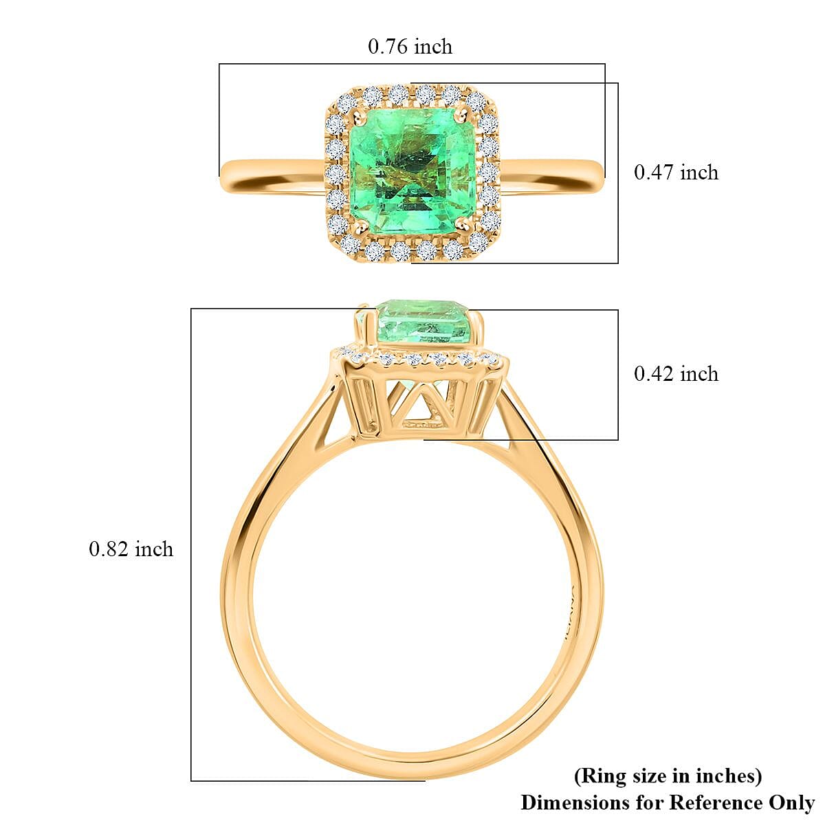 Certified & Appraised Iliana 18K Yellow Gold AAA Boyaca Colombian Emerald and G-H SI Diamond Ring (Size 10.0) 1.50 ctw