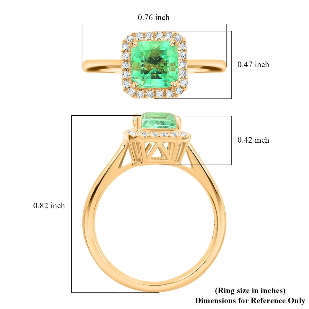 Certified & Appraised Iliana 18K Yellow Gold AAA Boyaca Colombian Emerald and G-H SI Diamond Ring (Size 8.5) 1.50 ctw image number 5