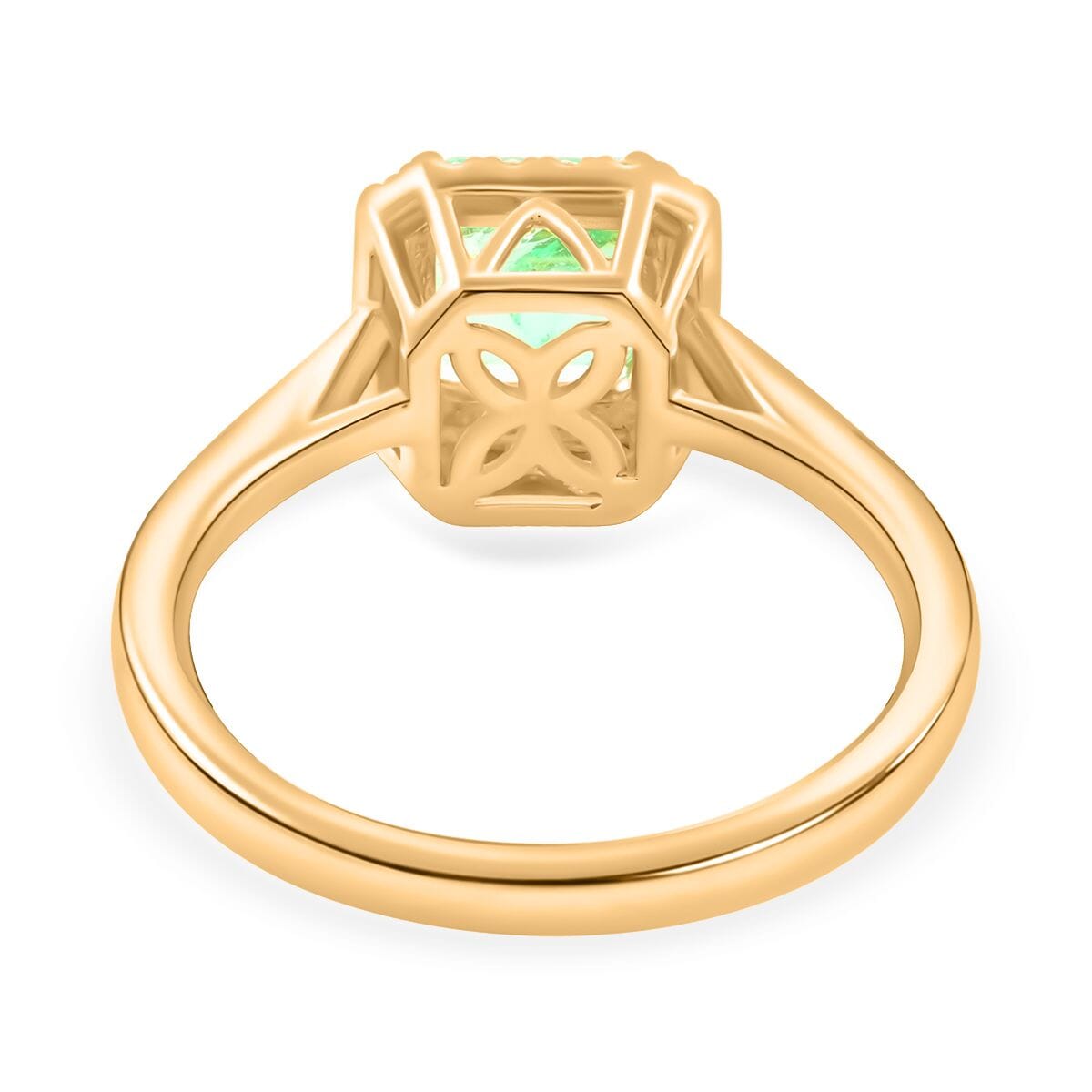 Certified & Appraised Iliana 18K Yellow Gold AAA Boyaca Colombian Emerald and G-H SI Diamond Ring (Size 9.0) 1.50 ctw image number 4