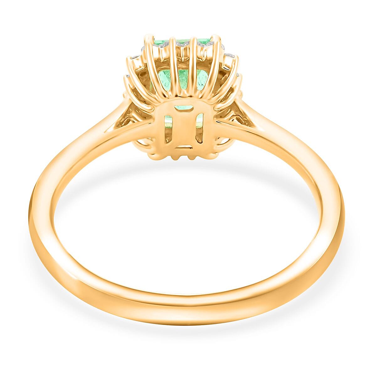 Certified & Appraised Iliana 18K Yellow Gold AAA Boyaca Colombian Emerald and G-H SI Diamond Ring (Size 10.0) 1.55 ctw image number 4