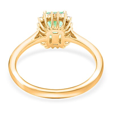 Certified & Appraised Iliana AAA Boyaca Colombian Emerald and G-H SI Diamond 1.55 ctw Ring in 18K Yellow Gold (Size 8.0)
