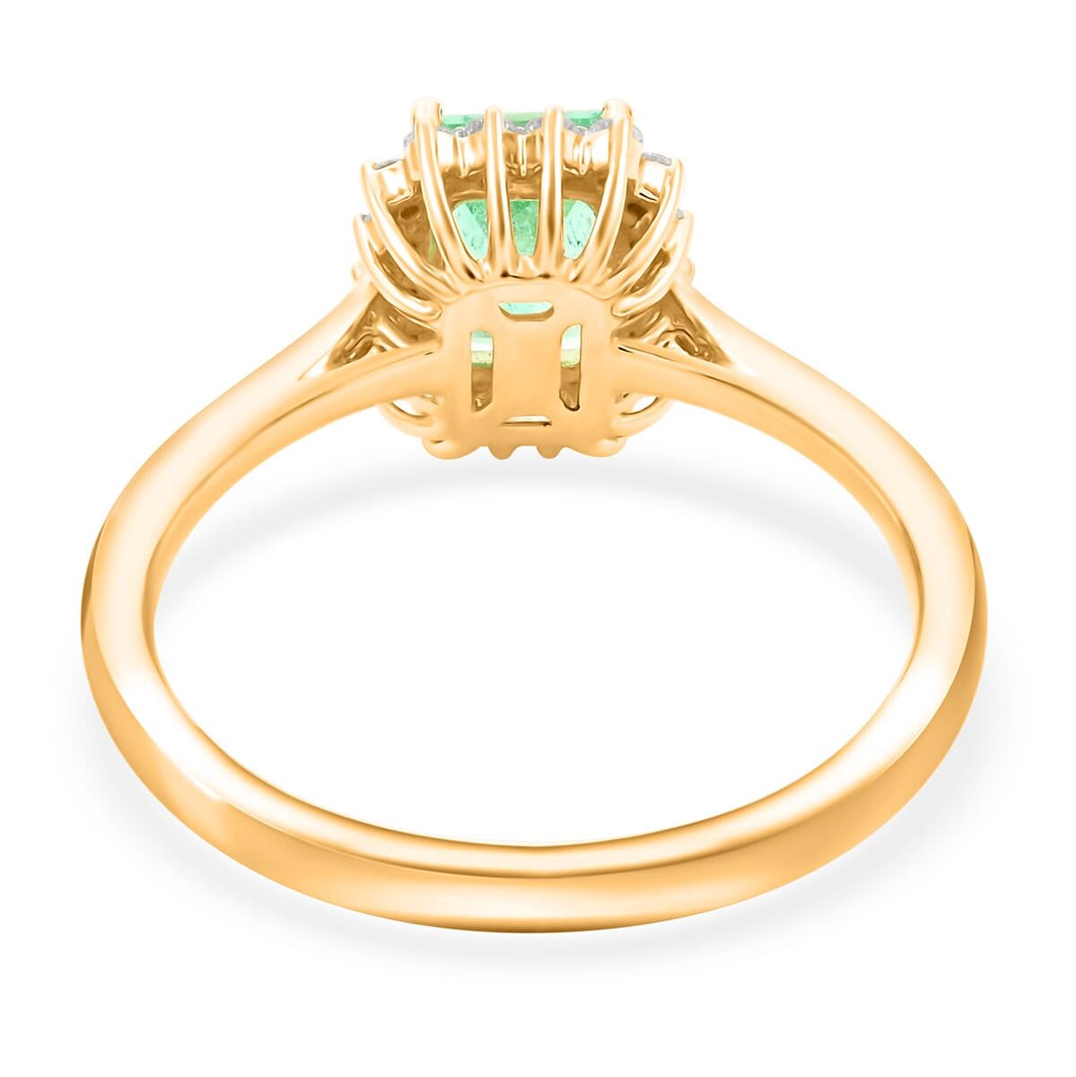 Certified & Appraised Iliana AAA Boyaca Colombian Emerald and G-H SI Diamond 1.55 ctw Ring in 18K Yellow Gold (Size 9.0) image number 4