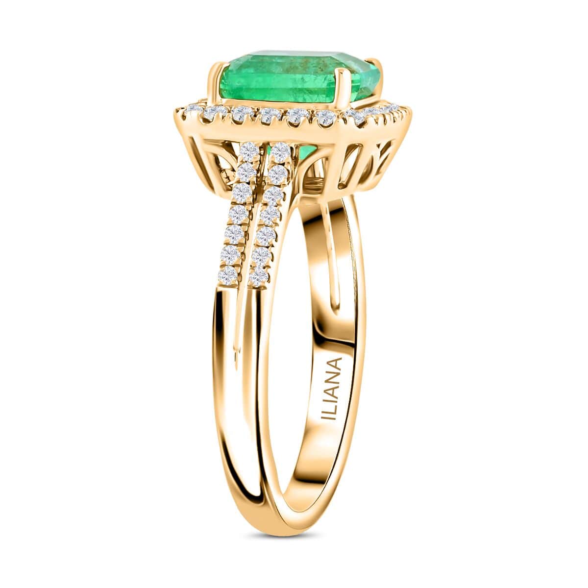 Certified & Appraised Iliana 18K Yellow Gold AAA Boyaca Colombian Emerald and G-H SI Diamond Ring (Size 8.0) 6 Grams 3.30 ctw image number 2