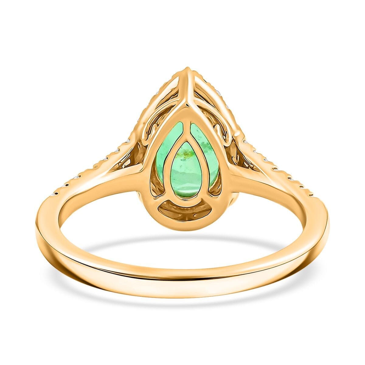 Certified and Appraised Iliana 18K Yellow Gold AAA Boyaca Colombian Emerald and G-H SI Diamond Ring (Size 10.0) 4.15 Grams 2.00 ctw image number 4