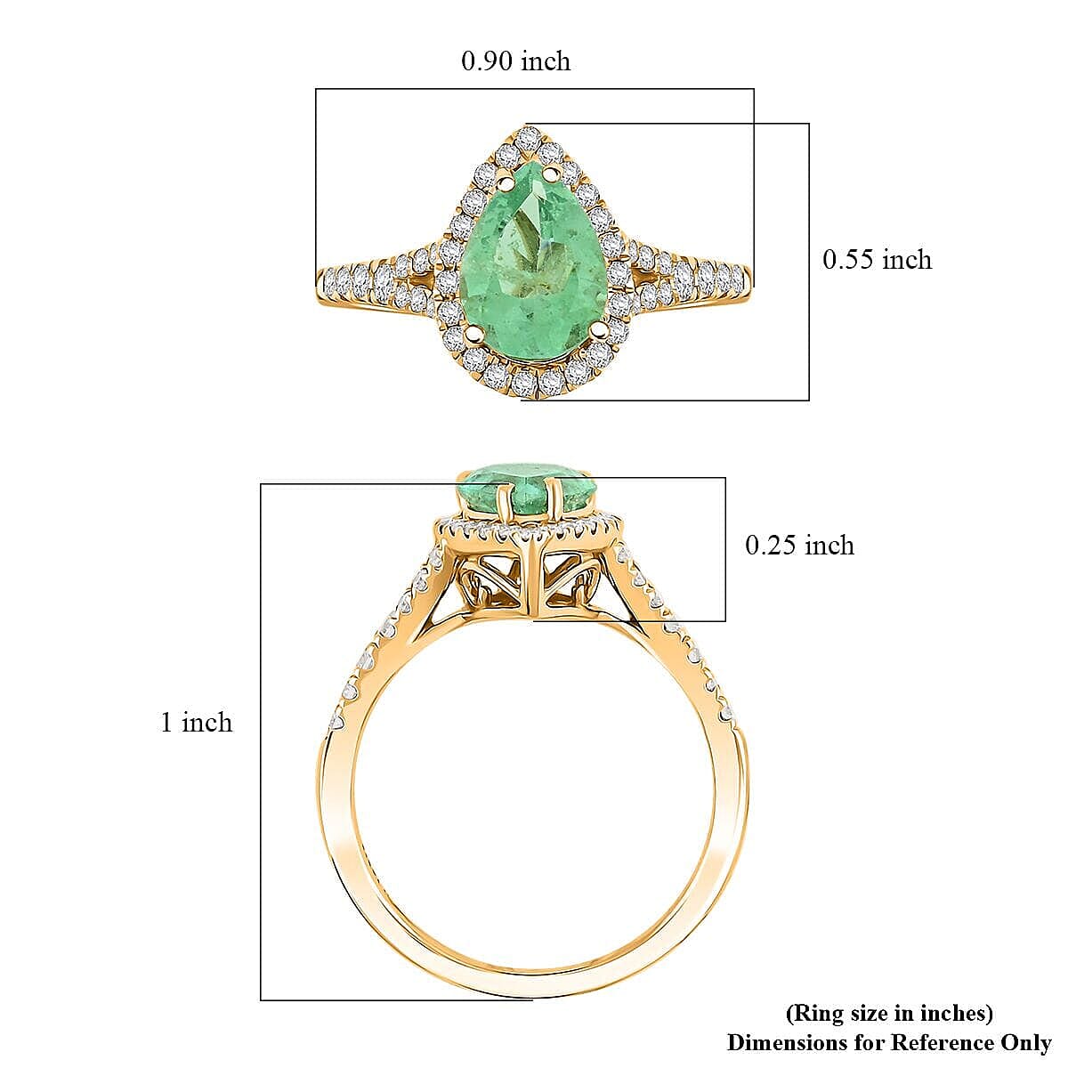 Certified and Appraised Iliana 18K Yellow Gold AAA Boyaca Colombian Emerald and G-H SI Diamond Ring (Size 10.0) 4.15 Grams 2.00 ctw