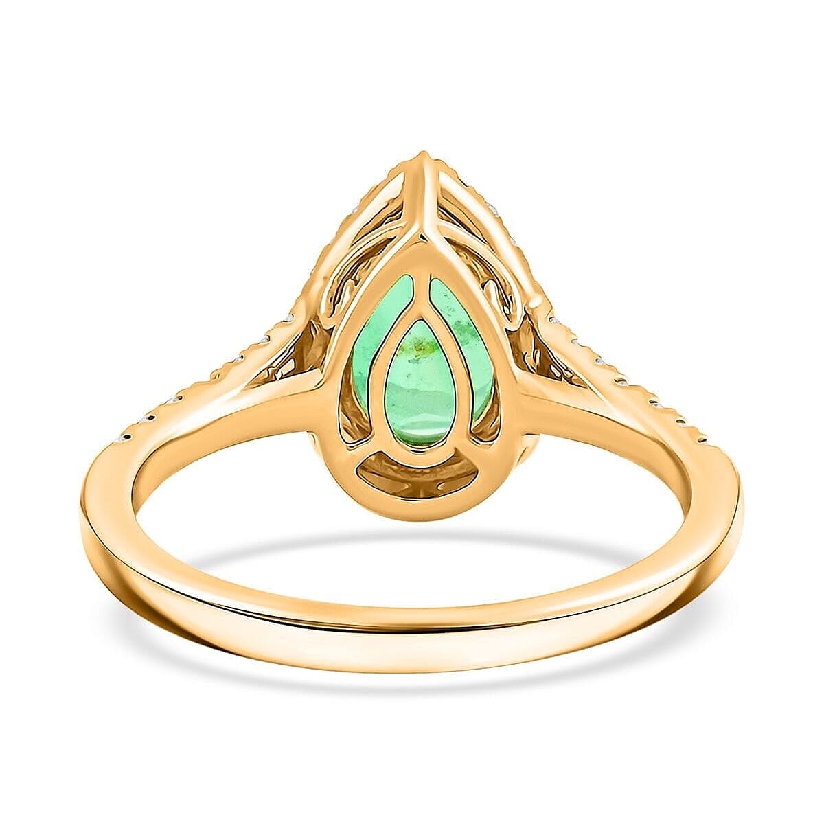 Certified and Appraised Iliana 18K Yellow Gold AAA Boyaca Colombian Emerald, Diamond (G-H, SI) (0.46 cts) Ring (Size 9.5) (4.15 g) 2.00 ctw image number 4