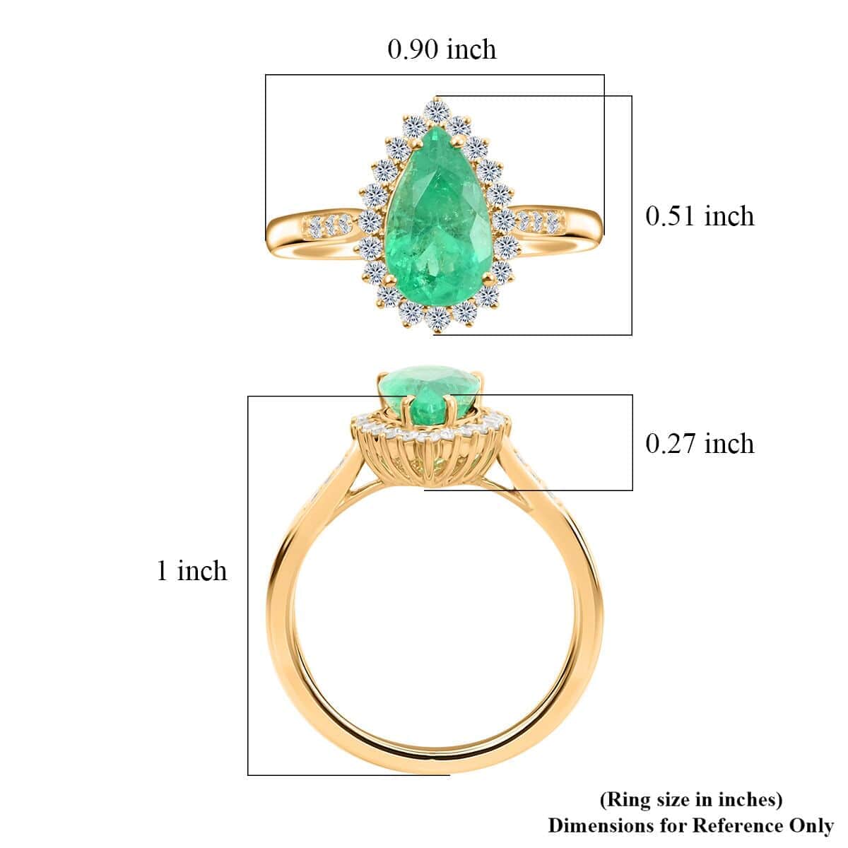 Certified and Appraised Iliana 18K Yellow Gold AAA Boyaca Colombian Emerald, Diamond (G-H, SI) (0.38 cts) Ring (Size 10.0) (4.85 g) 2.40 ctw image number 5