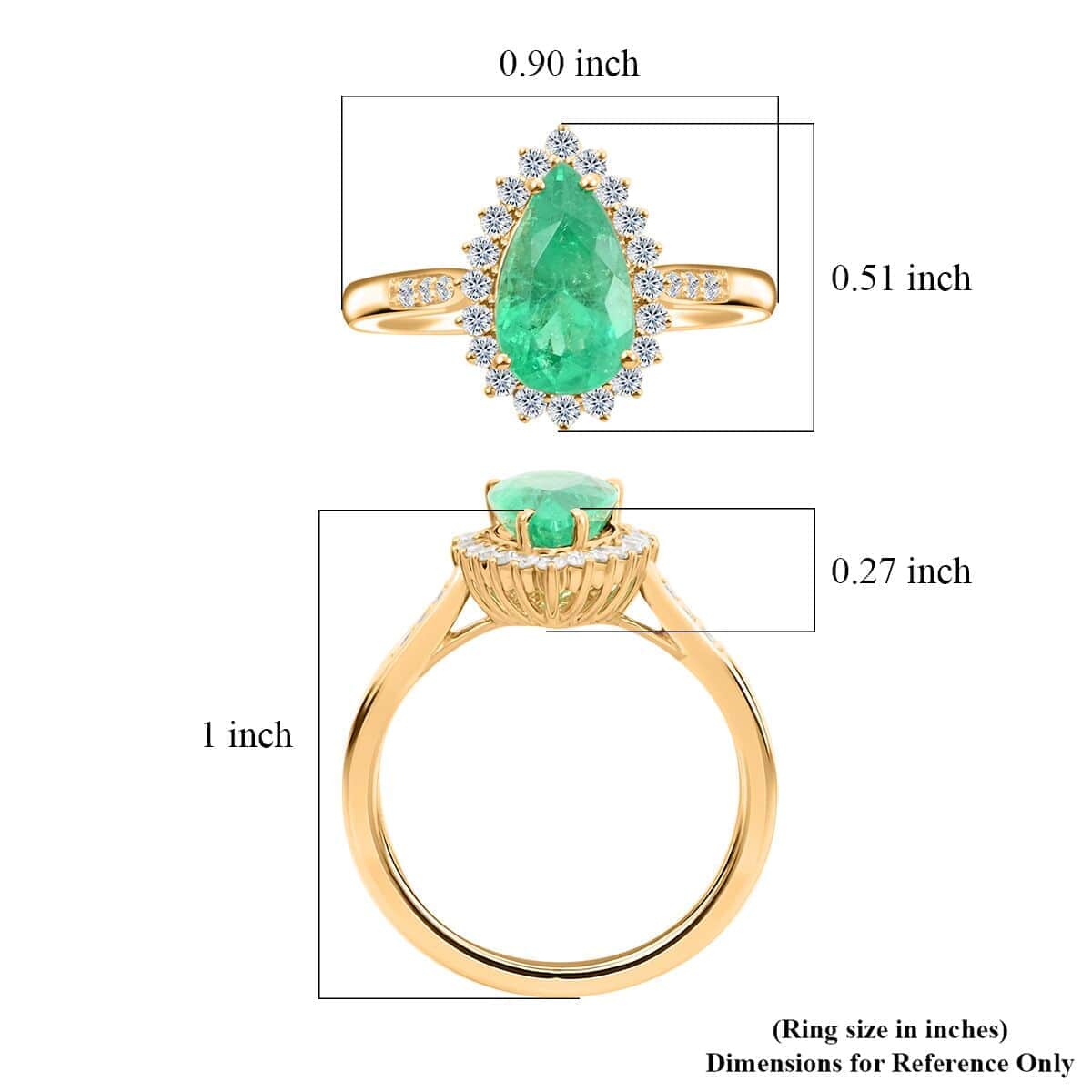 Certified and Appraised Iliana 18K Yellow Gold AAA Boyaca Colombian Emerald and G-H SI Diamond Ring 4.85 Grams 2.40 ctw image number 5