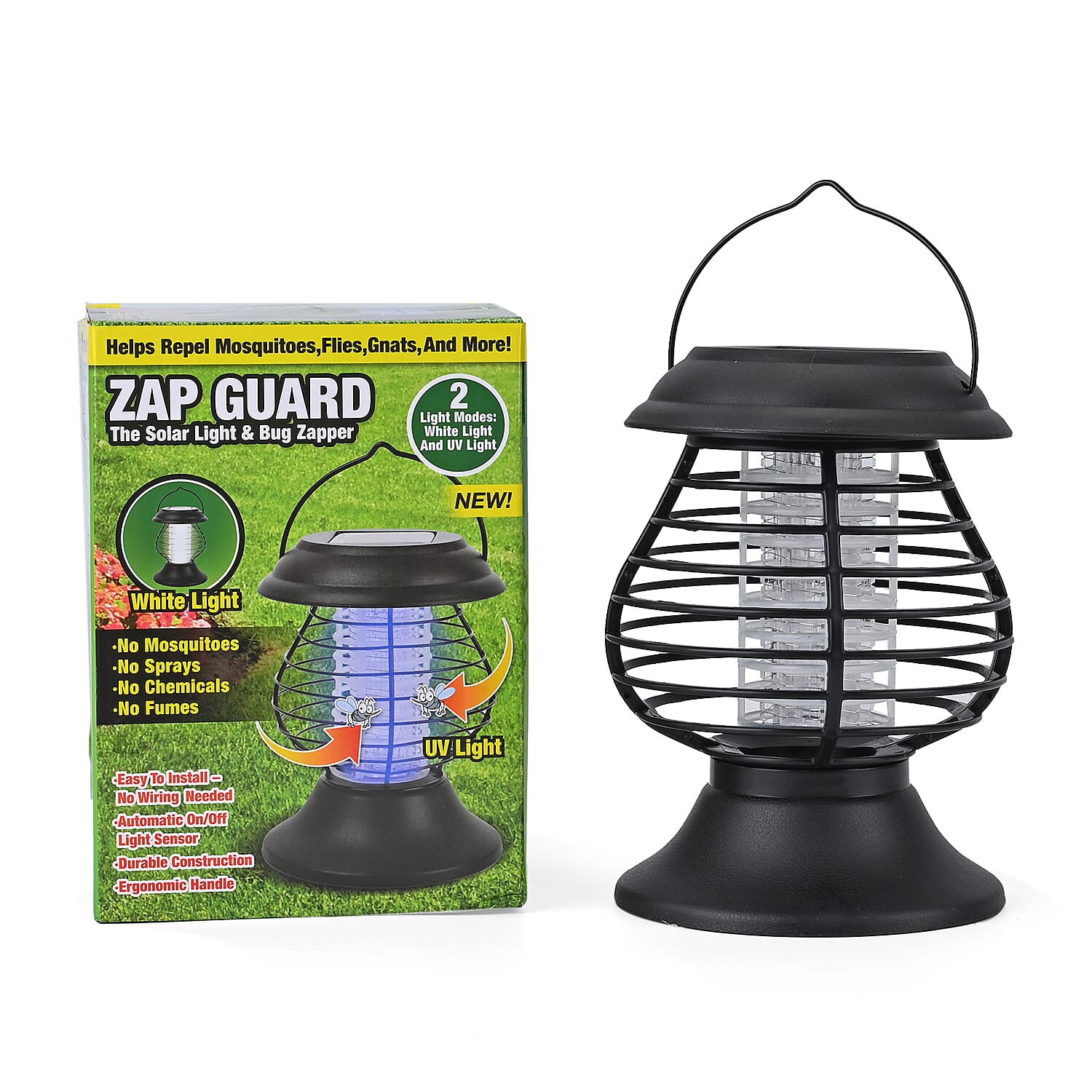 Solar Powered 2-in-1 Bug Zapper (Built-in AA NI-MH 600MAH 1.2V Battery)
