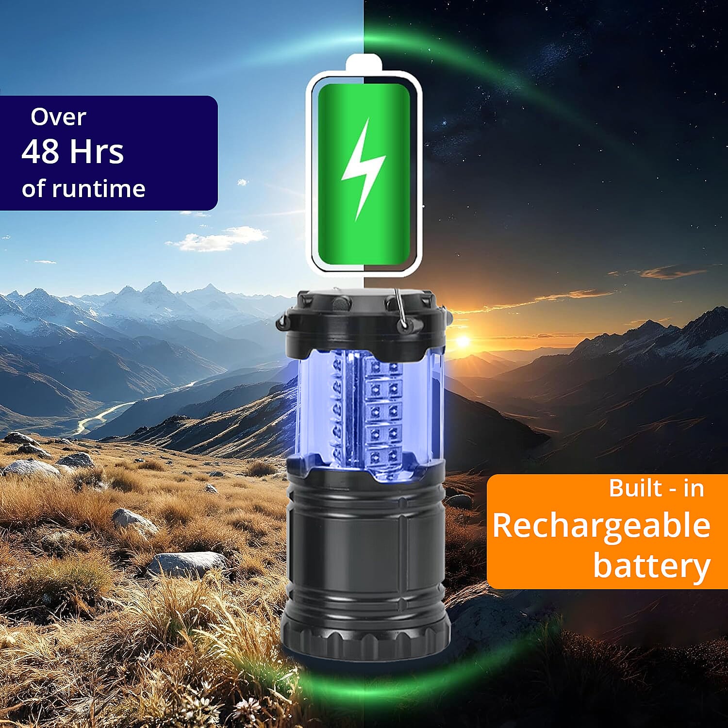 Set of 2 Camping Lantern (Dia 8.8cm and Height 4.88 Inches)