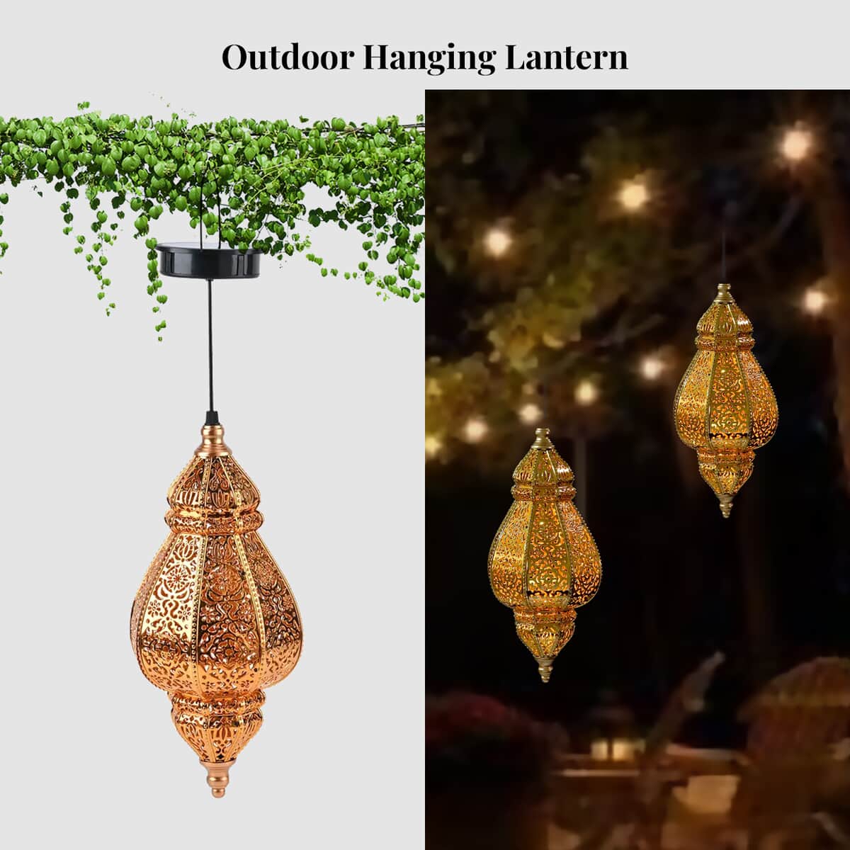 Solar Lights Outdoor Hanging Lantern (600 mAh) image number 1