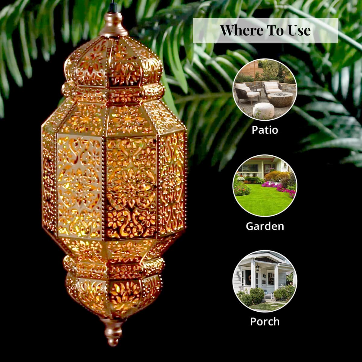 Solar Lights Outdoor Hanging Lantern (600 mAh) image number 5