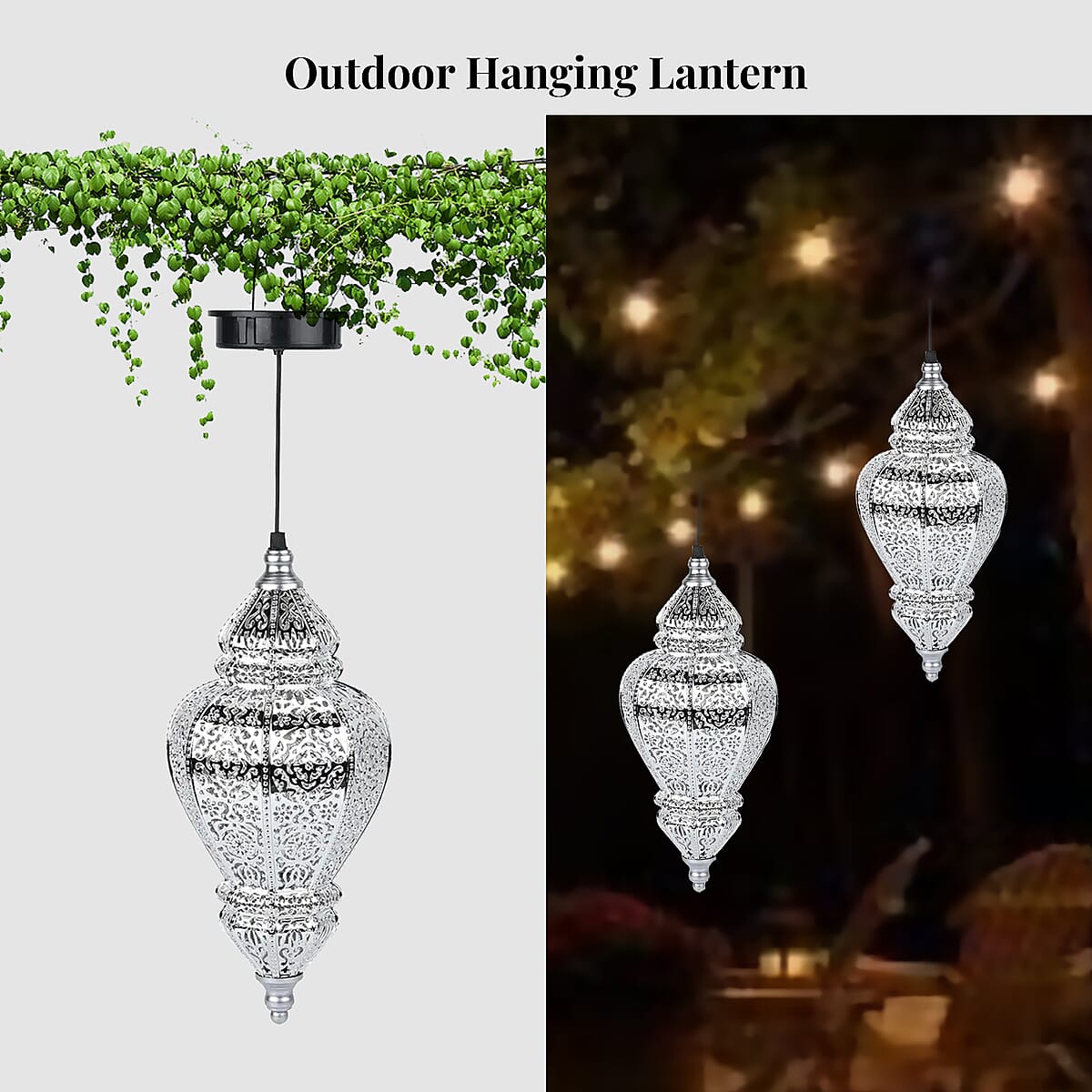 Solar Lights Outdoor Hanging Lantern (600 mAh) image number 1