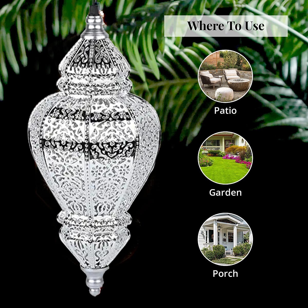 Solar Lights Outdoor Hanging Lantern (600 mAh) image number 5