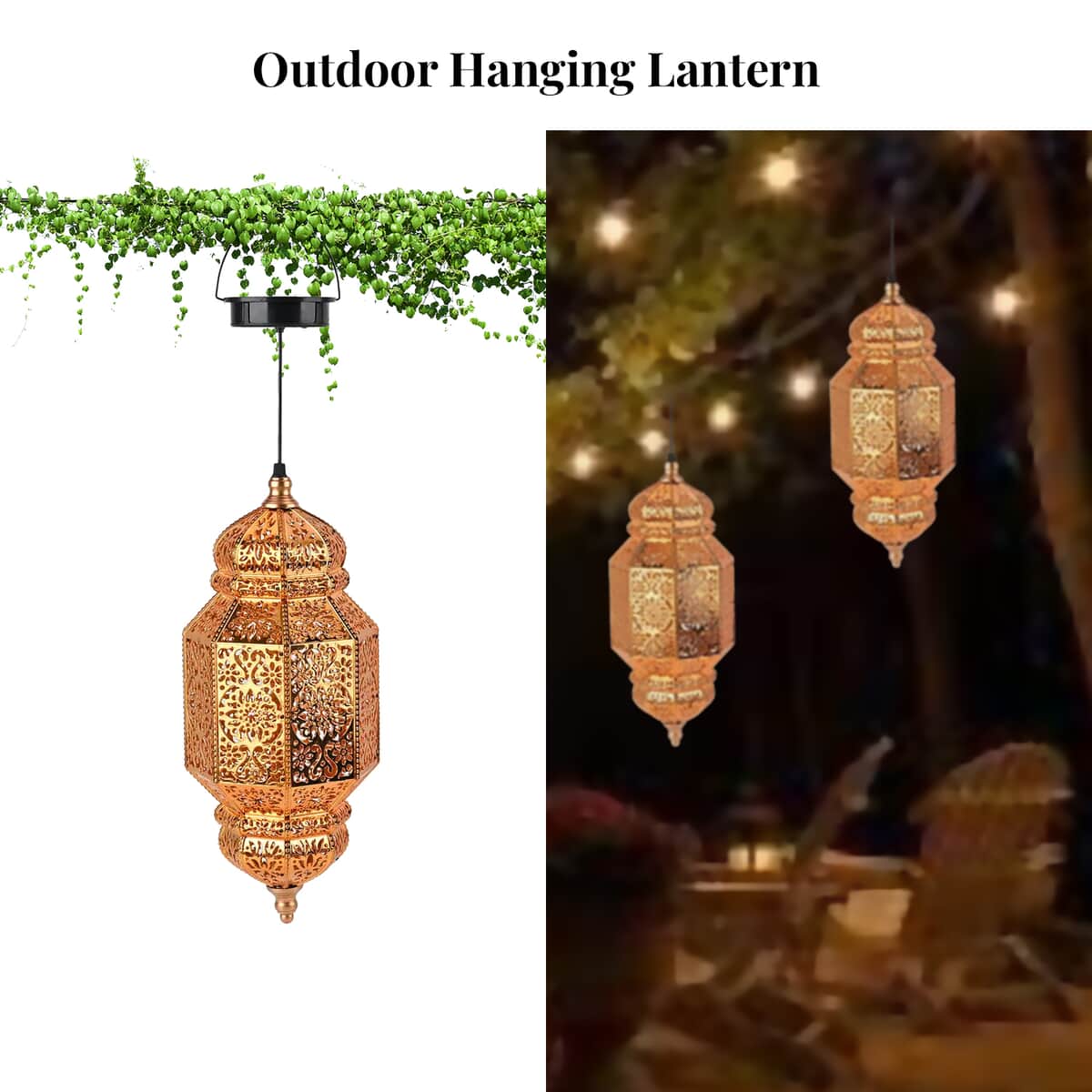 Solar Lights Outdoor Hanging Lantern (600 mAh) image number 1