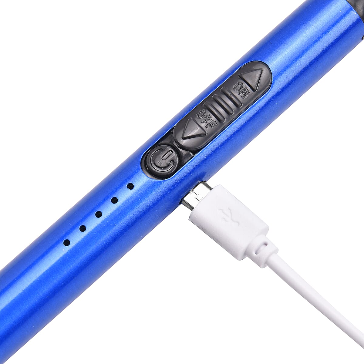 Blue Electric Arc Lighter with USB Charging, Flameless Windproof and LED Battery Display (220 mAh) image number 5