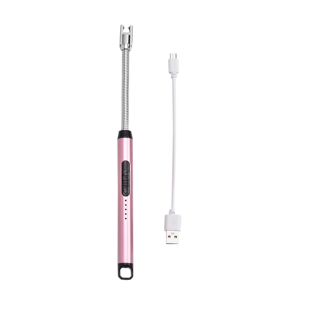 Pink Electric Arc Lighter with USB Charging, Flameless Windproof and LED Battery Display (220 mAh) image number 0