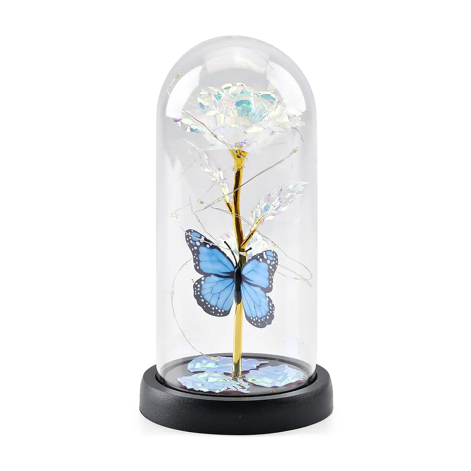 Blue Rose Decoration with LED String Light (3 AAA Battery Not Included)