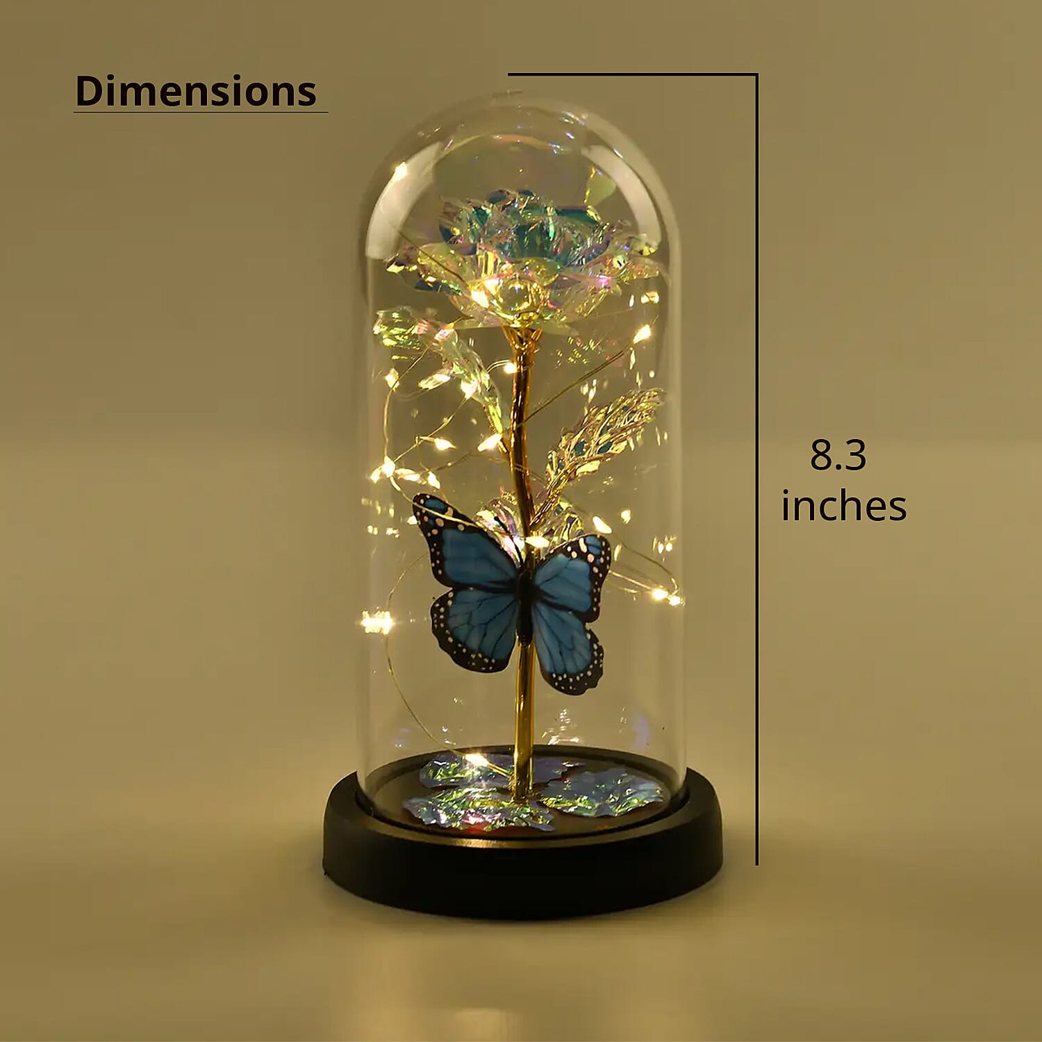 Blue Rose Decoration with LED String Light (3 AAA Battery Not Included)