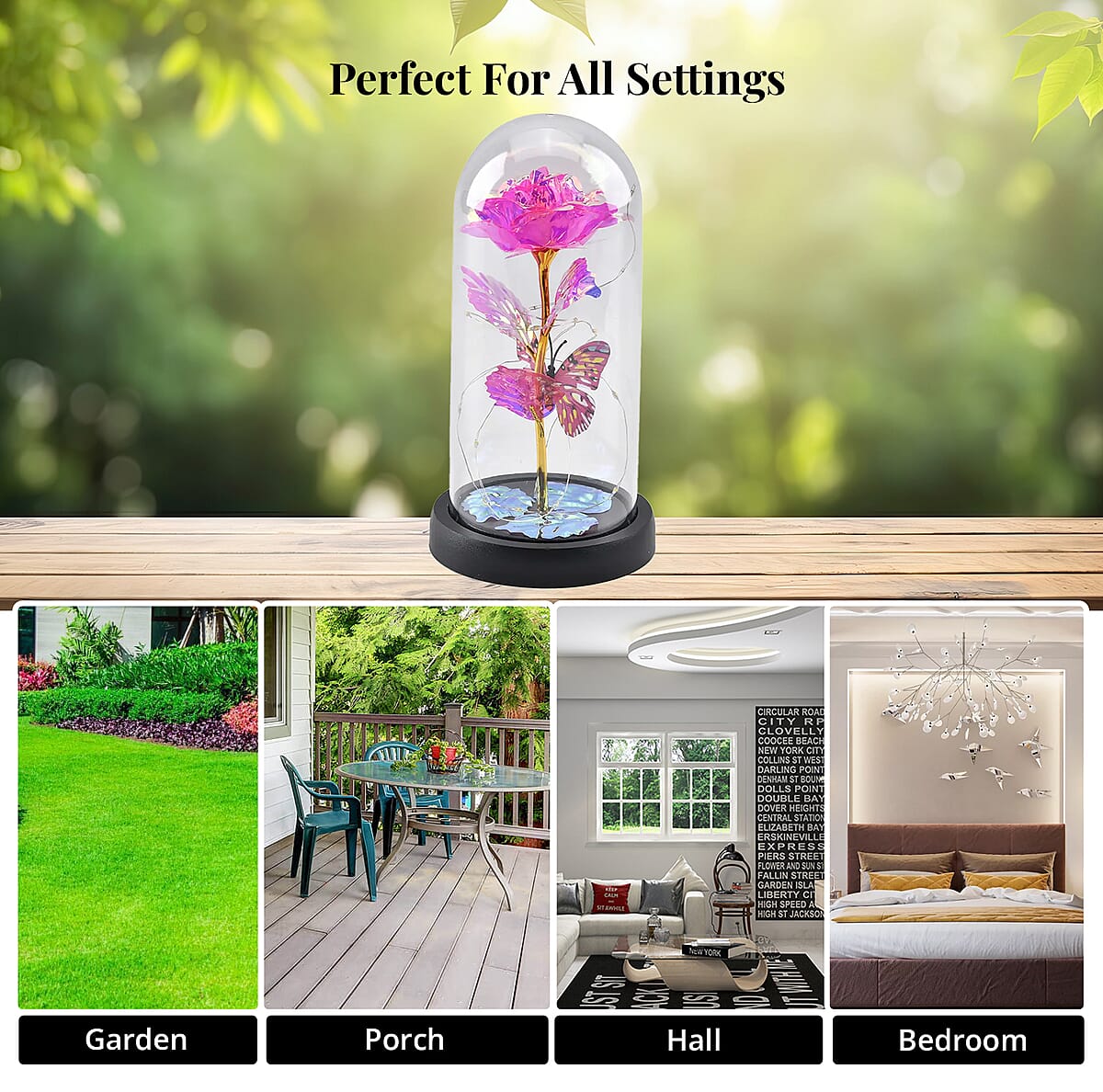 Pink Rose Decoration with LED String Light (3 AAA Battery Not Included) image number 4