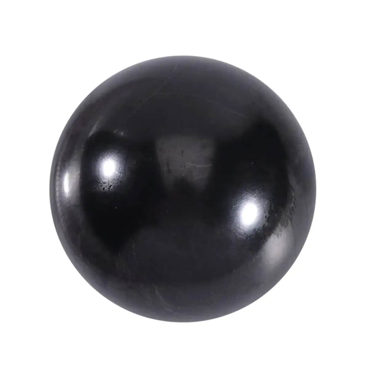 Shungite Sphere Polished Ball, Black Stone Sphere For Home Decor, Black Crystal Home Decor, Gemstone Ball Decor (3cm) 225.00 ctw image number 0