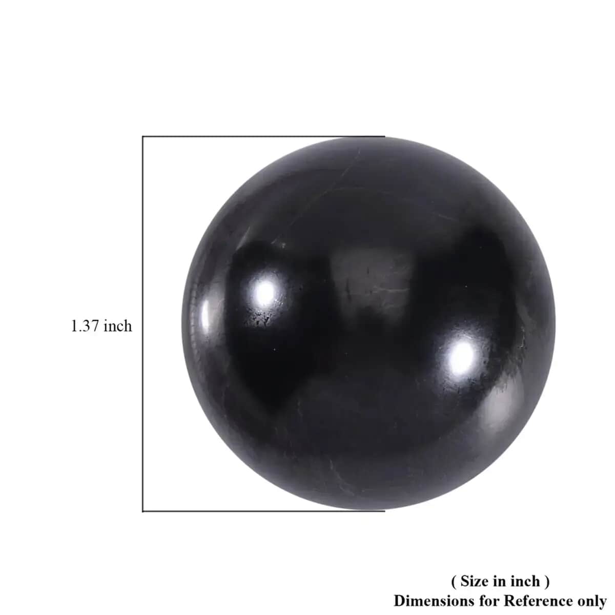 Shungite Sphere Polished Ball, Black Stone Sphere For Home Decor, Black Crystal Home Decor, Gemstone Ball Decor (3cm) 225.00 ctw image number 3