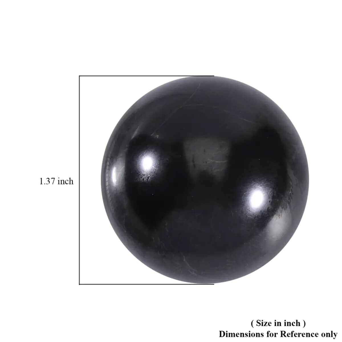 Shungite Sphere Polished Ball, Black Stone Sphere For Home Decor, Black Crystal Home Decor, Gemstone Ball Decor (3cm) 225.00 ctw image number 6