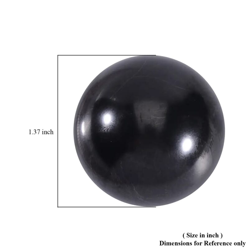 Shungite Sphere Polished Ball, Black Stone Sphere For Home Decor, Black Crystal Home Decor, Gemstone Ball Decor (3cm) 225.00 ctw