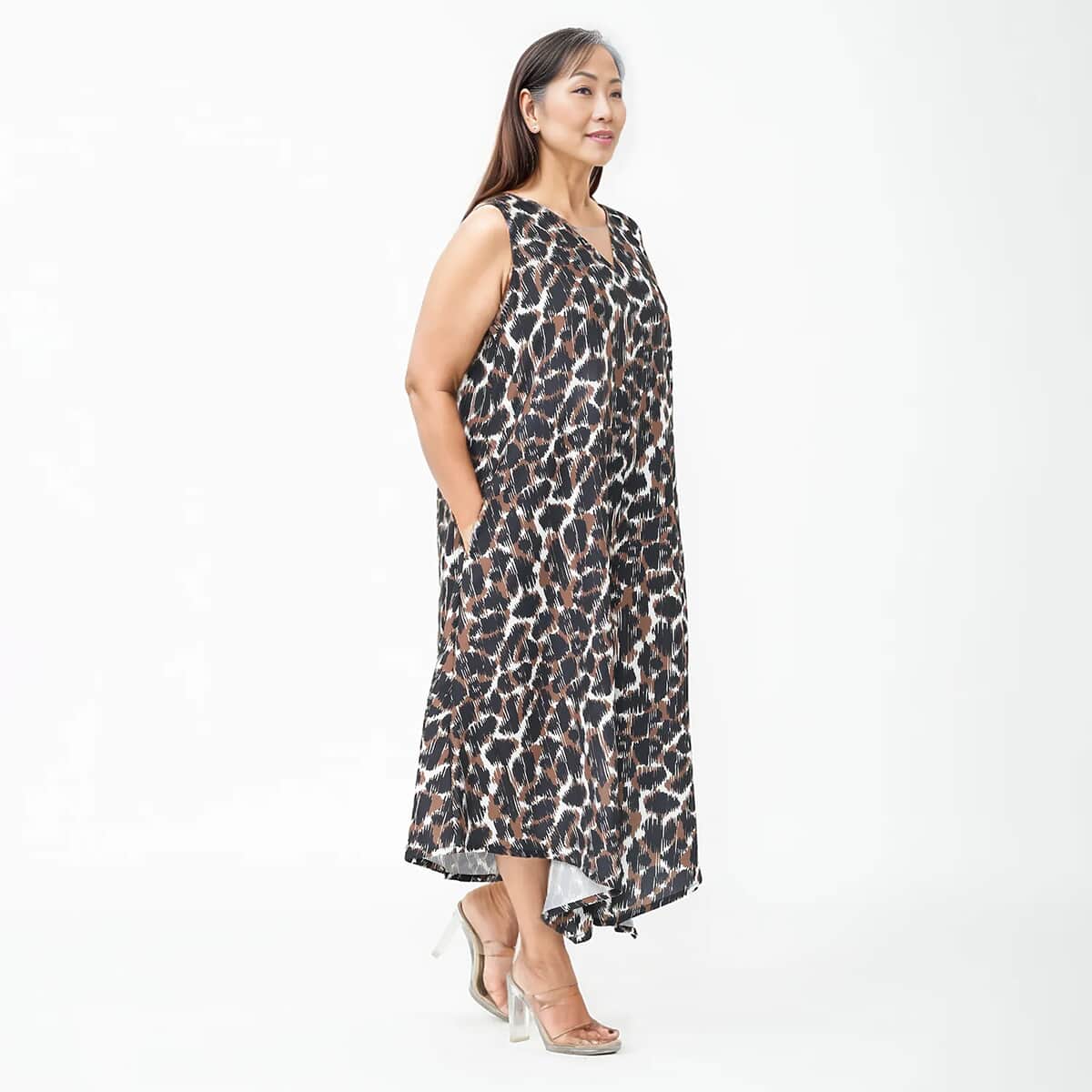 Tamsy Brown Animal Jumpsuit with Back Zipper Closer - M/L image number 3