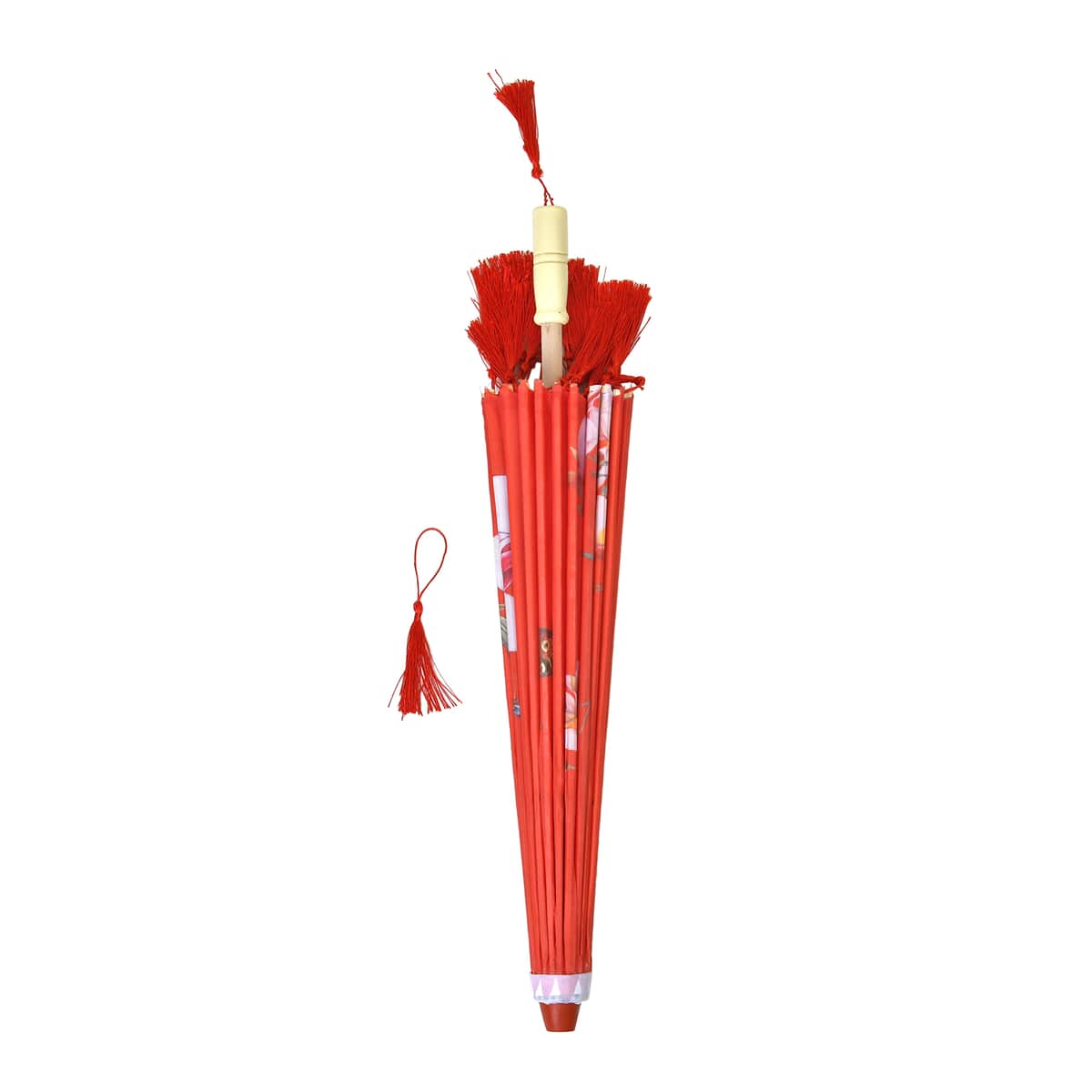Red Color Floral Pattern Umbrella (32) image number 0