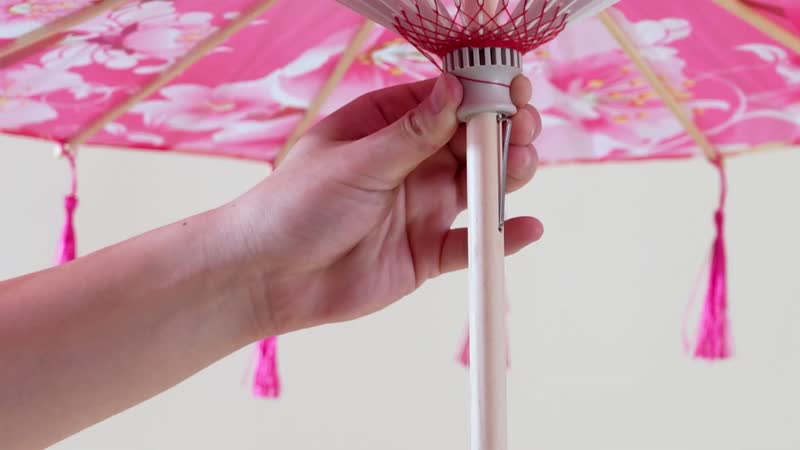 Red Color Floral Pattern Umbrella (32")
