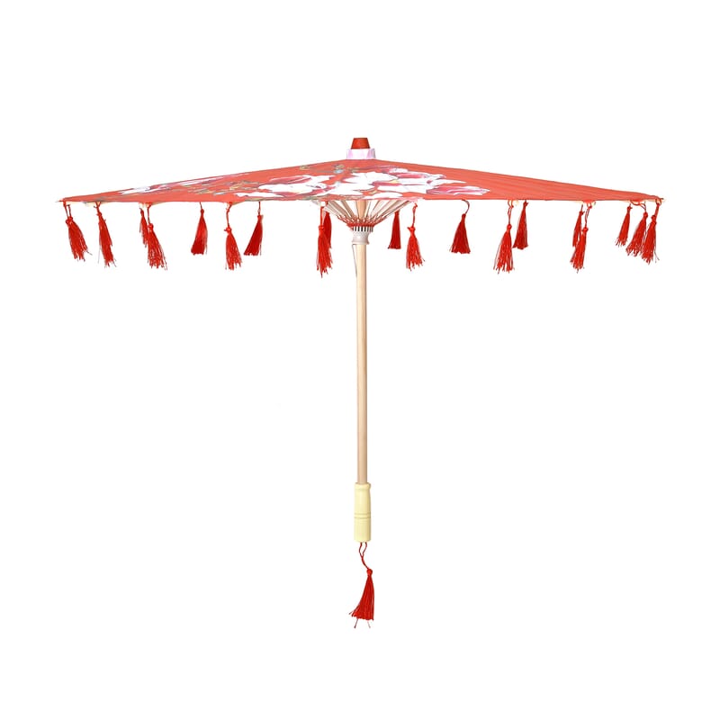 Red Color Floral Pattern Umbrella (32)