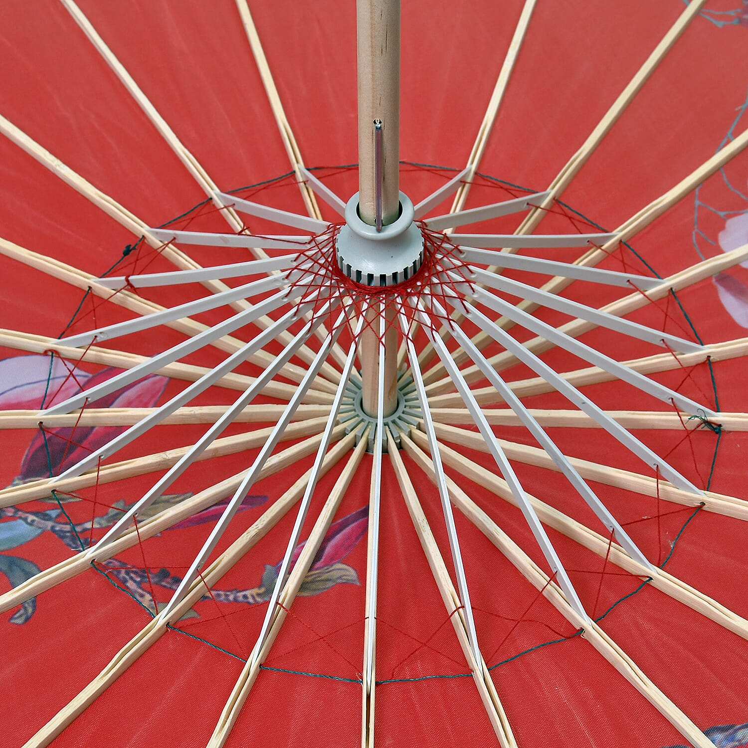 Red Color Floral Pattern Umbrella (32)