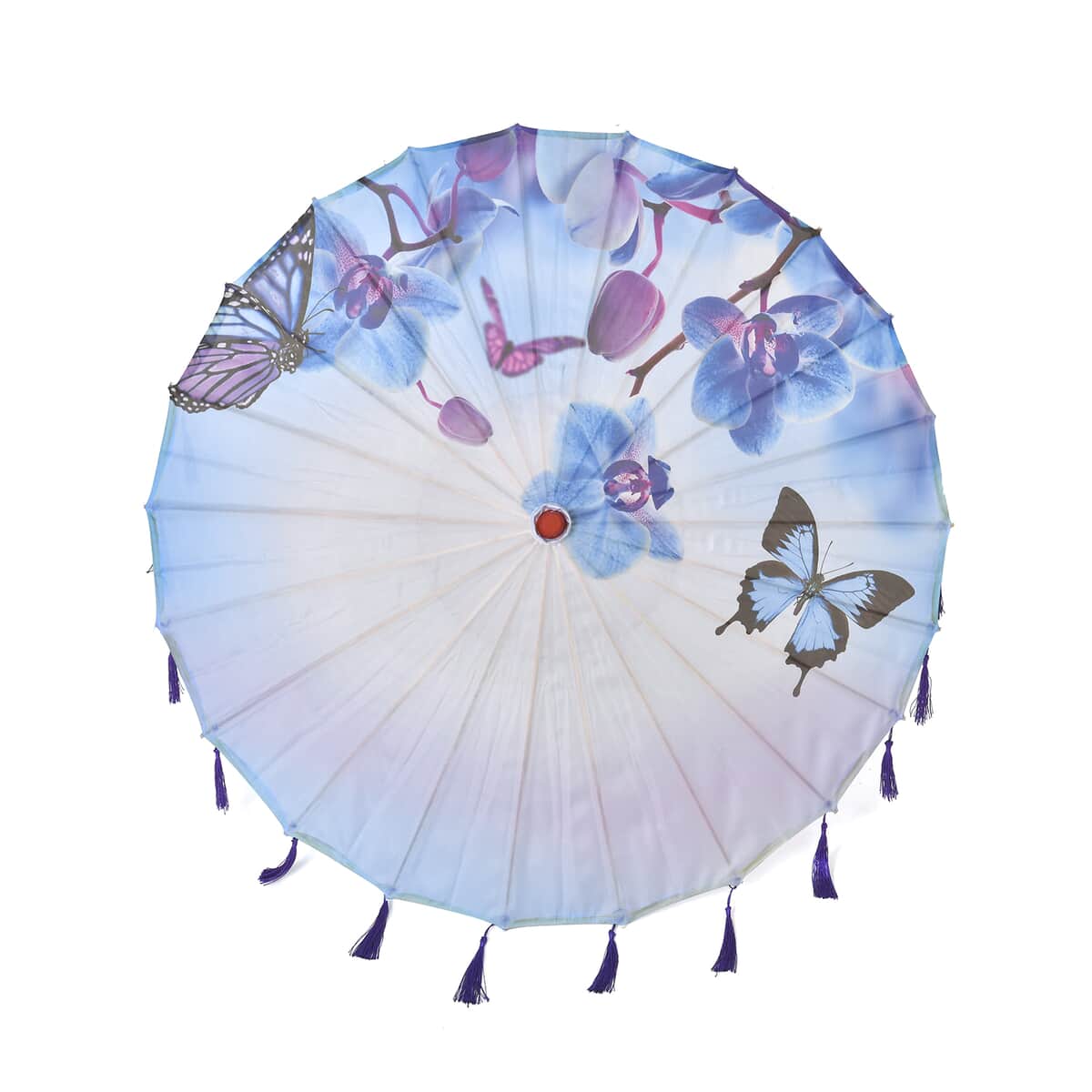 Blue Color Floral Pattern Umbrella (32) image number 1