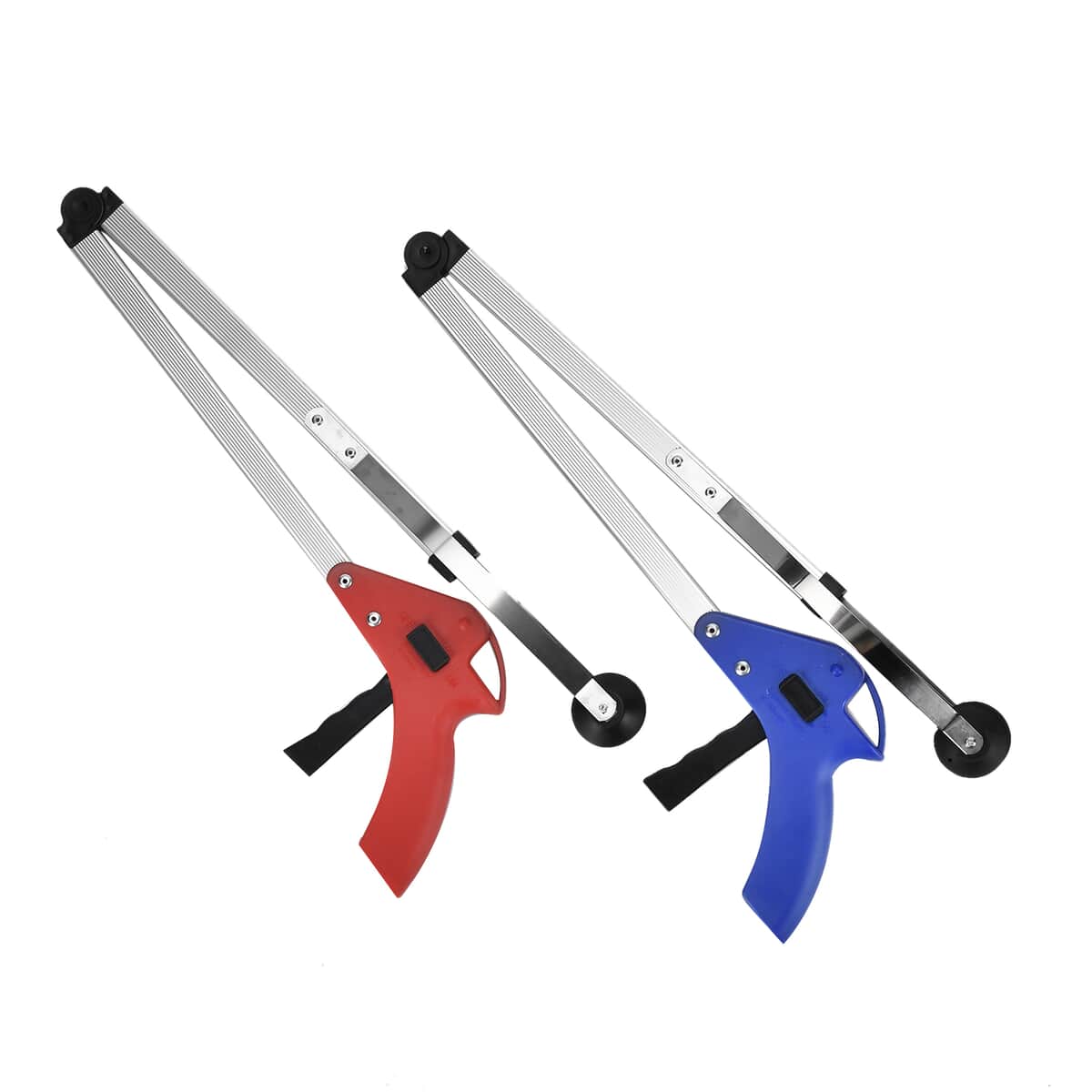 Set of 2 Blue and Red Foldable Long Reach Grabber image number 0