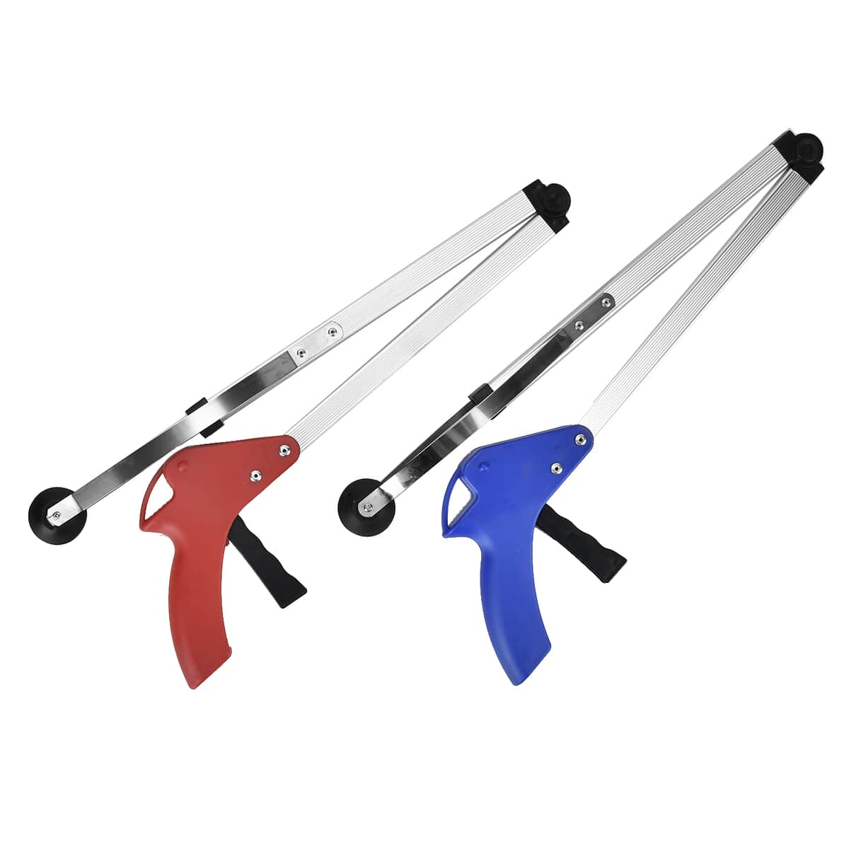 Set of 2 Blue and Red Foldable Long Reach Grabber image number 1