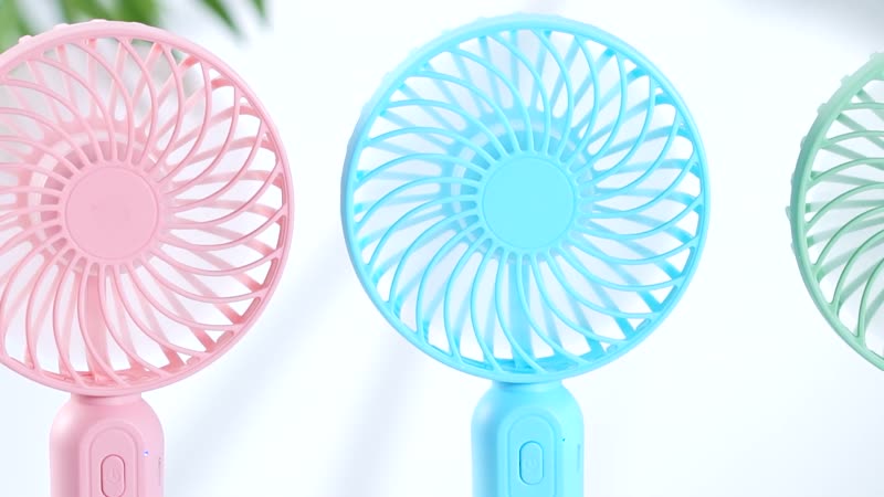 Set of 3 Handheld Fans with Base, 3 Adjustable Speed Mode and USB Charging (3.7W, 2A)
