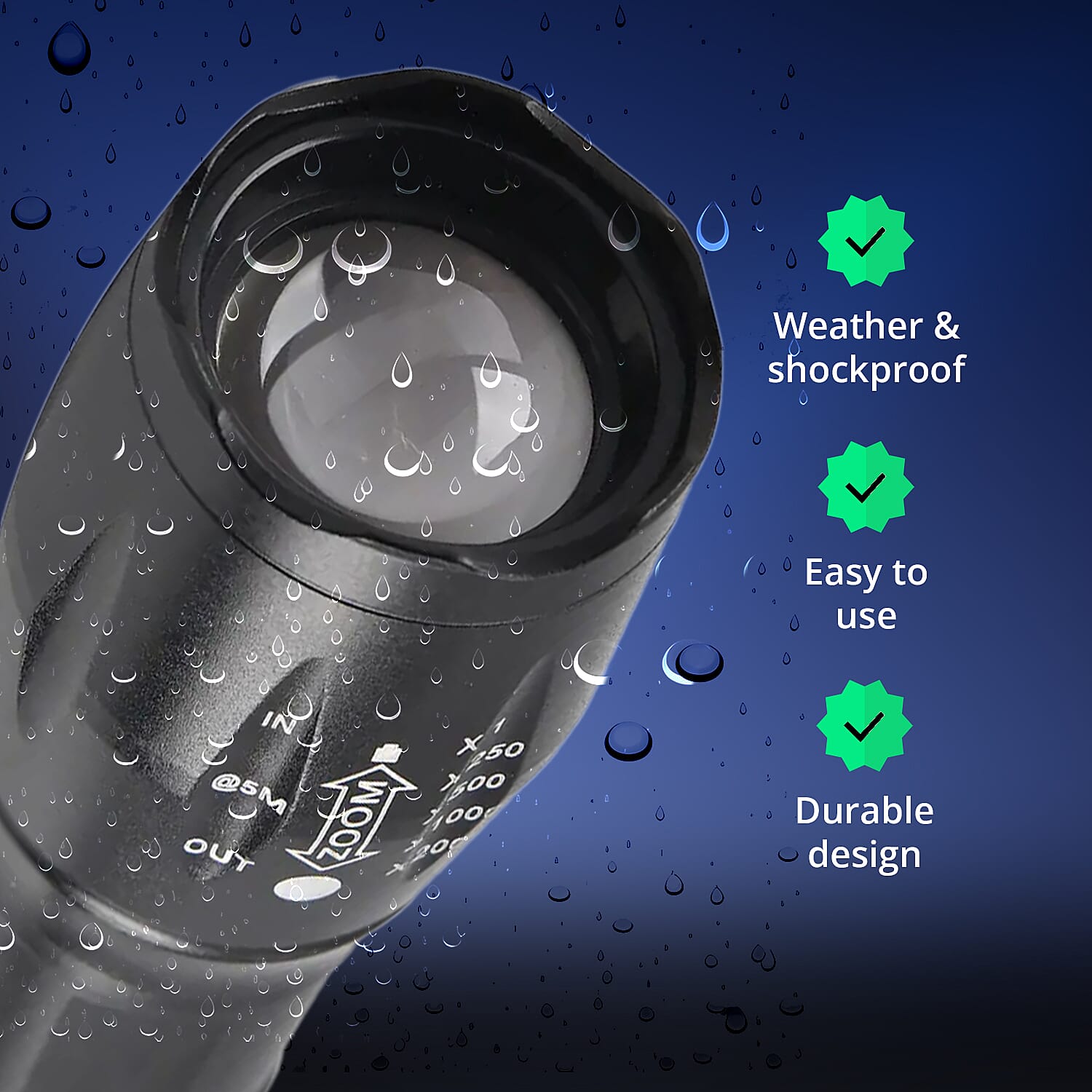 High Performance Flash Light (3 AAA Battery Not Included) (5.5)
