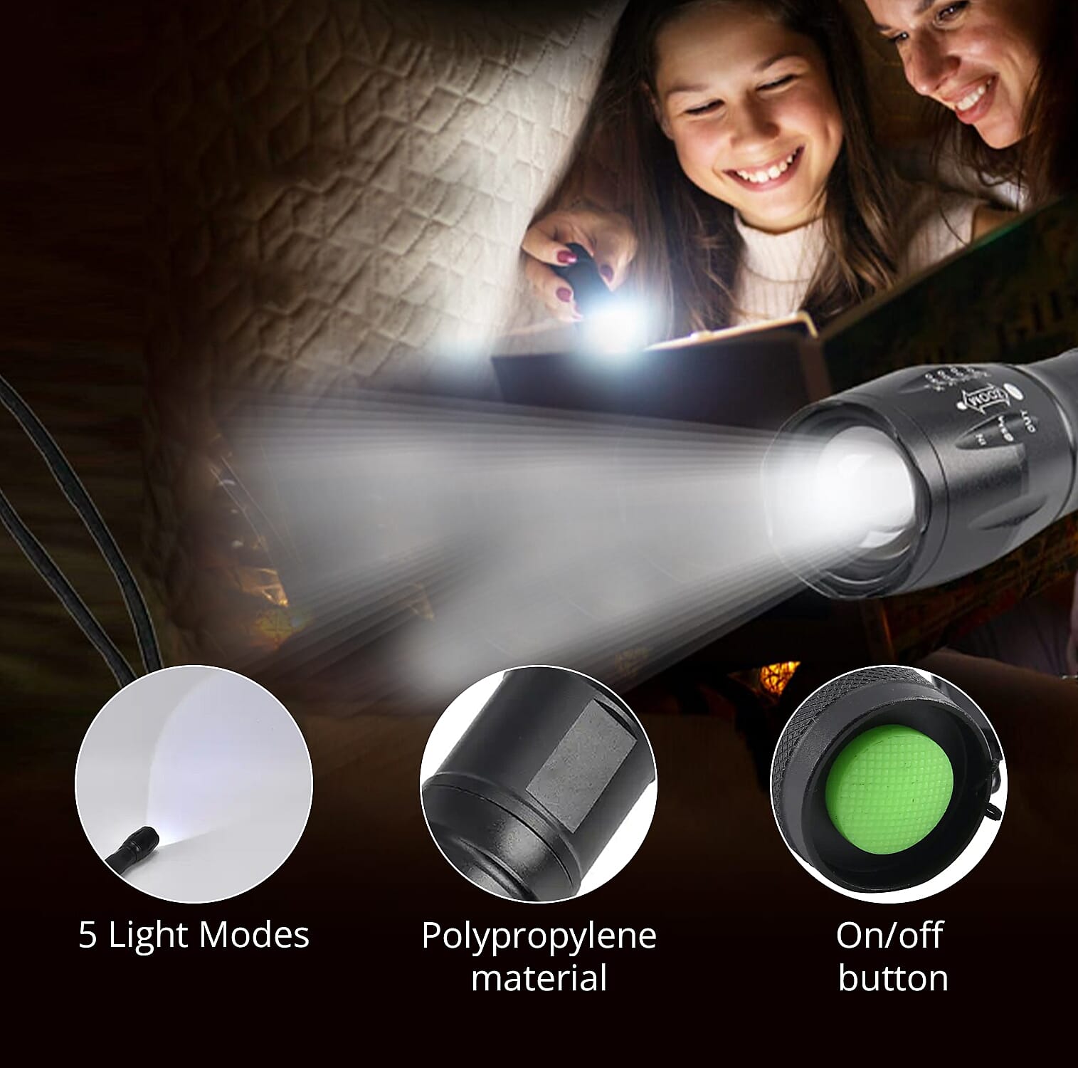 High Performance Flash Light (3 AAA Battery Not Included) (5.5)