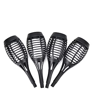 4pcs Small Solar Rechargeable Dancing Flame Torch Light